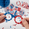 thumbnail image 4 of Tumao 47Pcs July 4th Party Decoration Set Patriotic Decor Props Backdrop USA Flag String Red White Blue Paper Fans Star Streamer Hanging Swirls for Memorial Day Fourth of July Flag Day, 4 of 8