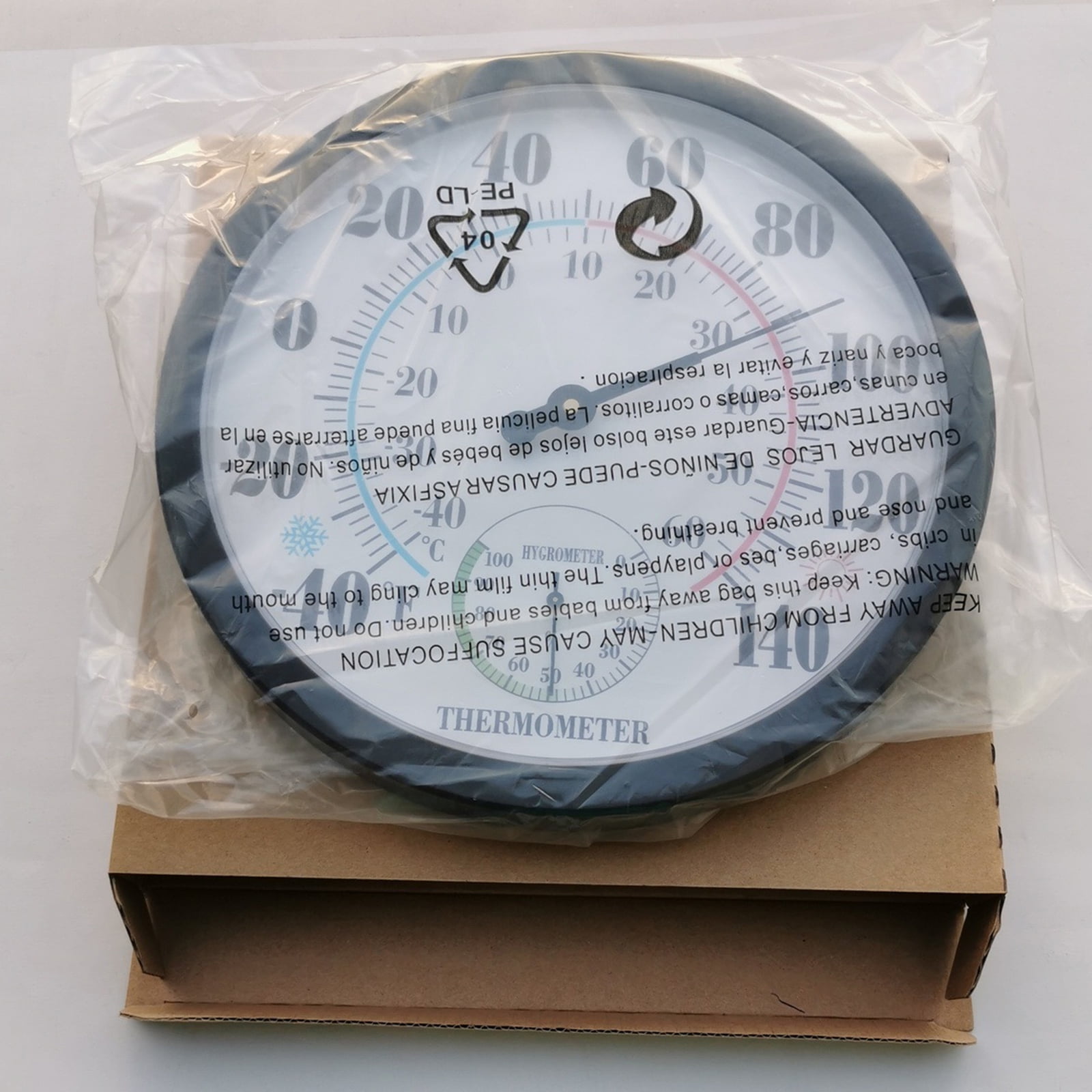 Nishiyuenyi 9.84 Inch Wall Indoor Outdoor Hygrometer Humidity Meter Thermometer Temperature