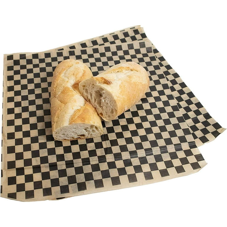 MADE IN USA 500 Sheets of Food Grade Grease Resistant Kraft Deli Tissue  Paper, 12 X 12, Black Checkerboard (Unwaxed, Biodegradable and  Compostable)