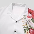 thumbnail image 5 of Njoeus Gym Tops Short Sleeve Tops Men's Hawaiian Shirt Short Sleeve Floral Printed Button Up T-Shirt Summer Beach Dress Shirts Summer Tops for Teens, 5 of 9