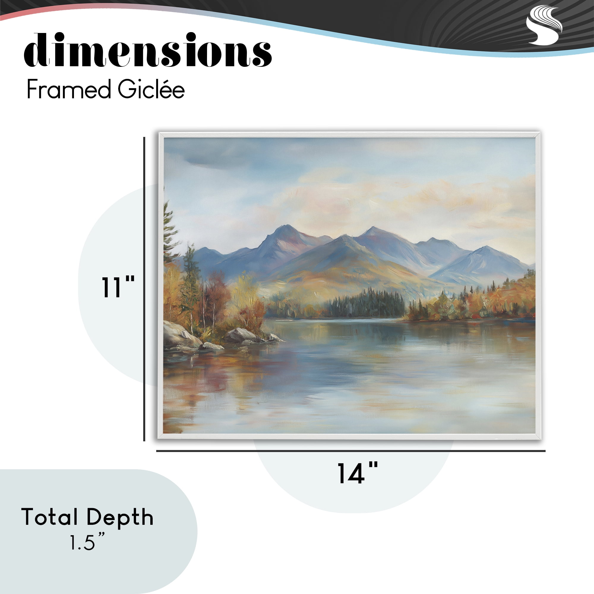 Stupell Industries Rustic Lake Landscape in Fall White Framed Giclee Art, design by LSR Design Studio
