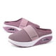 thumbnail image 3 of Sandalias de malla tejida voladora para mujer, mulas informales con suela de colchón de aire, zapatillas deportivas transpirables y livianas, 3 of 4