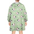 thumbnail image 2 of Wearable Oversized Blanket,Green Cow Heart Pattern Wearable Blanket Hoodie for Adults,Cozy Hooded Blankets with Super Pockets,Super Warm Fuzzy Pullover for Women & Men, 2 of 6