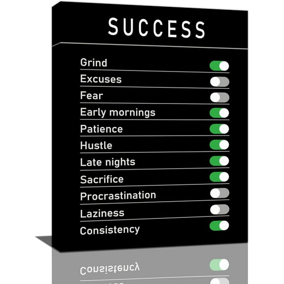LH137HB-Motivational Wall Art for Office Inspirational Success Pictures Wall Decor Positive Quotes Canvas Painting Print Modern Artwork Decorations for Home Bathroom Living Room Bedroom