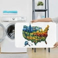 thumbnail image 7 of Bathroom Rugs Sets 3 Piece - USA Map Floral States Absorbent Non Slip Bath Mats, U-Shape Toilet Lid Cover, Contour Mat, Soft Washable Shower Mats Bath Rug Mat for Bathroom Tub Toilet, 7 of 7