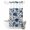 Blue, variant on No Hook Shower Curtain Decorative Navy Blue Botanical Peony Waterproof Fabric Shower Curtain Set Vintage Floral Blossom Bath Curtains Bathroom Decor with See Through Mesh Top Window 54x78 Inch