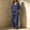 Navy, variant on Floleo Women Solid V-Neck 3/4 Sleeve High-Low Faux Linen Top Drawstring Waist Wide Leg Pants 2 Piece Loungewear Set