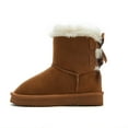 thumbnail image 3 of Weestep Girls Toddler Little Kid Warm Fur Winter Ankle Flat Snow Boot(10 Toddler, Bow Brown), 3 of 7