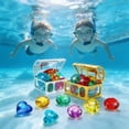 thumbnail image 3 of Diving Pool Toys for Kids 3-12 Pirate Treasure Chest with Sinking Gem Toys for Underwater Swimming Game Water Training Summer Fun,C, 3 of 3