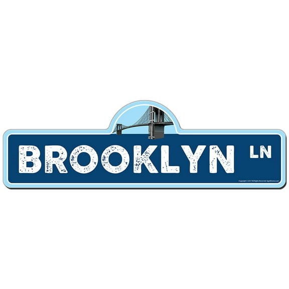Brooklyn Street Sign | Indoor/Outdoor | Funny Home Decor for Garages, Living Rooms, Bedroom, Offices | SignMission personalized gift