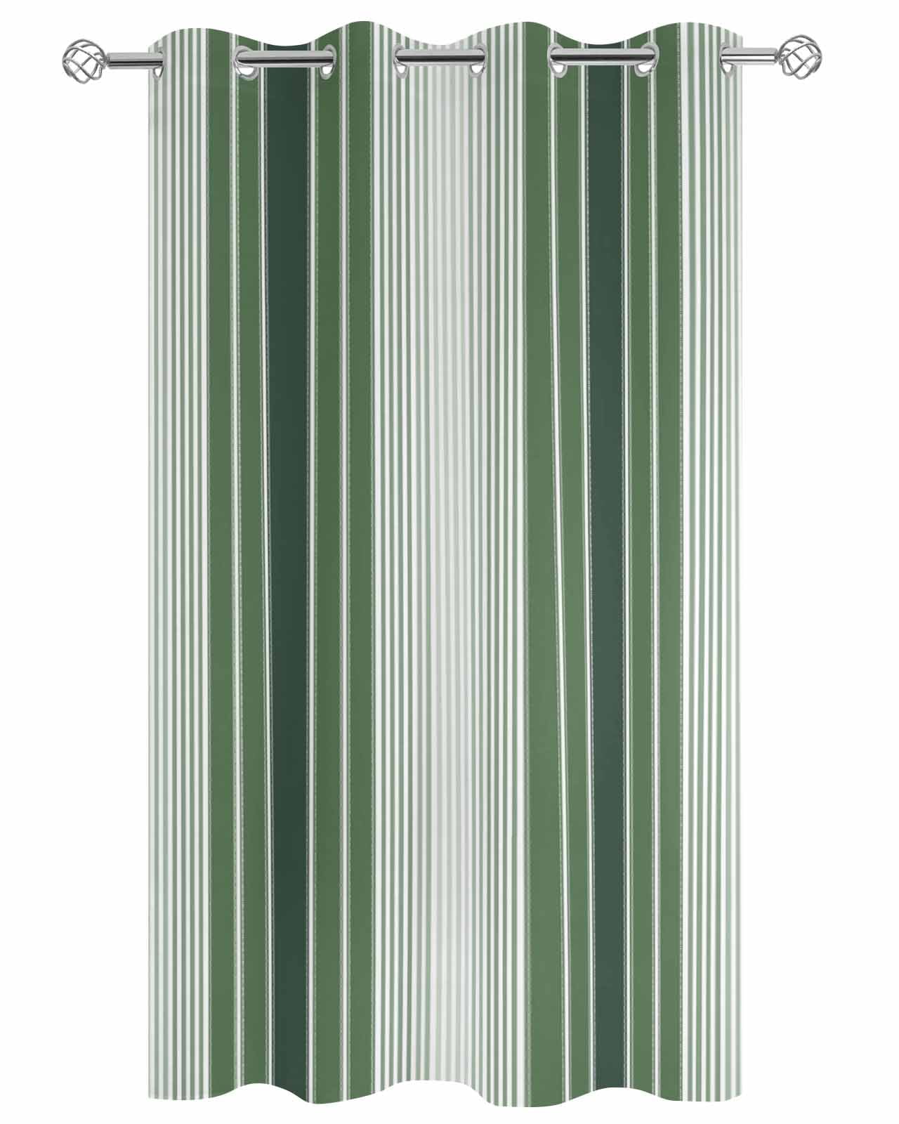 Dark Green Ombre Stripe Outdoor Curtains for Patio, Farmhouse Simple Striped Privacy Drapes Grommet Waterproof Outside Curtains for Porch/Cabana/Balcony 54"x 108", 1 Panel