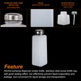 thumbnail image 3 of 2pcs 17 Oz/500ml Alcohol Push Down Pump Dispenser Bottle Press Liquid Empty Container, White, 3 of 5