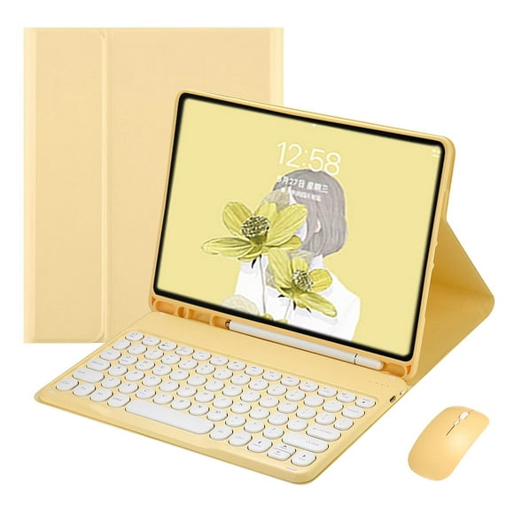 Funda con teclado YeeHi para iPad A16 2025 11th Gen 11", color amarillo
