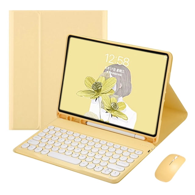 Funda con teclado YeeHi para iPad A16 2025 11th Gen 11", color amarillo