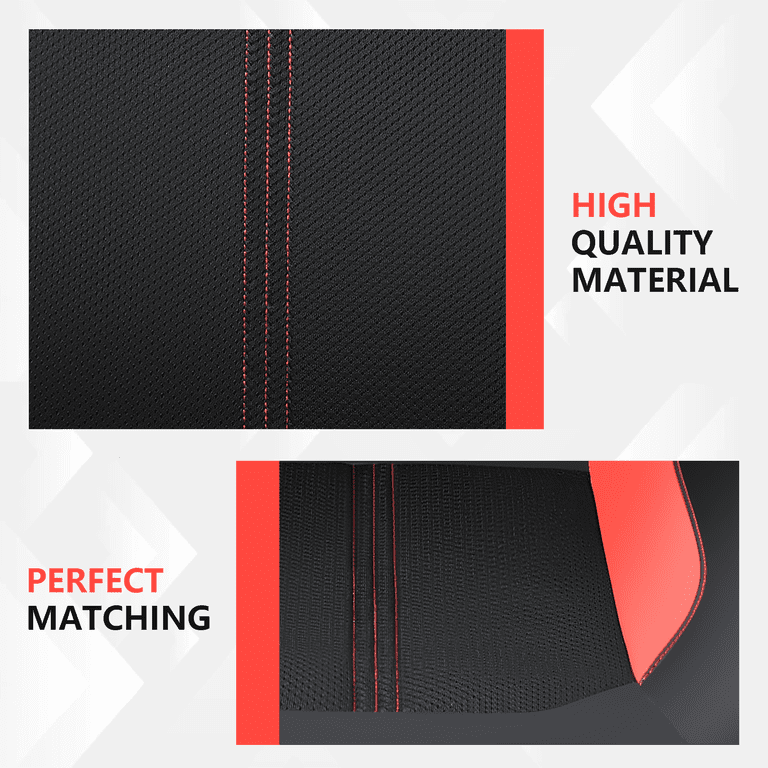 Coverado Premium PVC Car Seat Covers, Black & Red photo 5