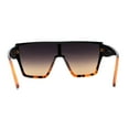 thumbnail image 2 of SA106 80s Flat Top Shield Robotic Plastic Sunglasses Black Tortoise Black Brown, 2 of 4