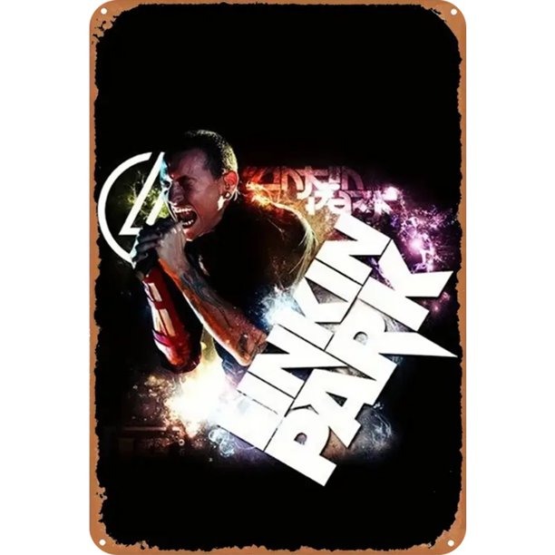 Letrero Hojalata Metal Linkin Park Pintura Hierro Rectangular Pared para Y Bar 20x30cm