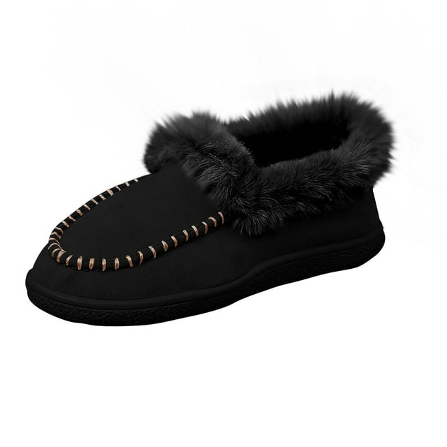 Chaussures Décontractées Noires pour Femmes à Bout Rond et à Enfiler, Chaudes et Polyvalentes pour le Quotidien