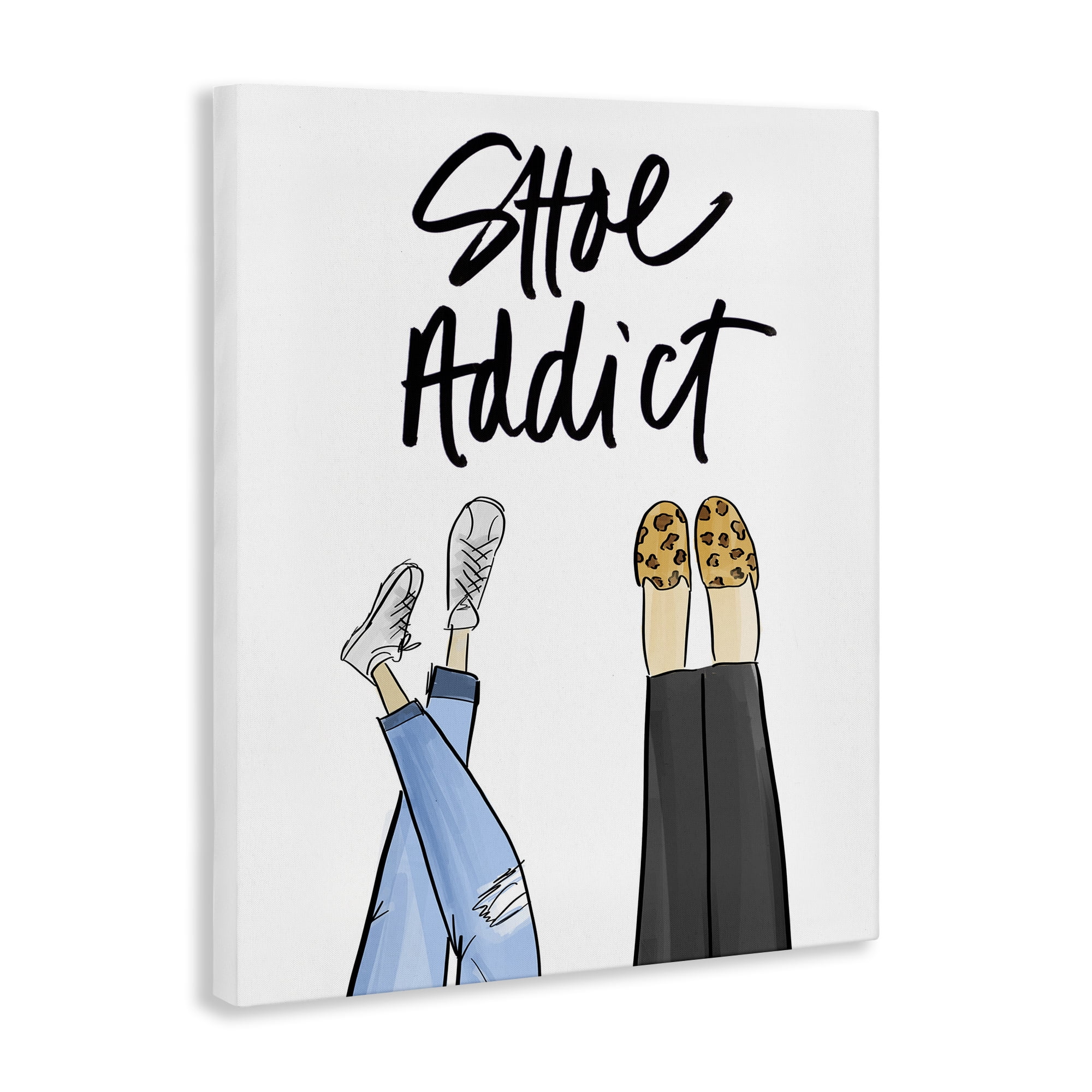 Stupell Industries Shoe Addict Phrase Beauty & Fashion Painting Gallery Wrapped Canvas Art Print Wall Art, 30 x 40