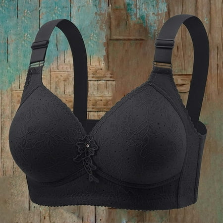 YEJIMAN Mothers Day  Women s No Ring French Women s Front Close Bra T Back Plus Size Unlined Bra for Large Bust Lactation Underwear  Black Bikini Underwear For Women