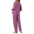 thumbnail image 3 of INSPIRE CHIC Women's Mother's Day Sleepwear Pajamas Modal Button Down Long Sleeves Tops with Pants Loungewear Set L Purple, 3 of 5