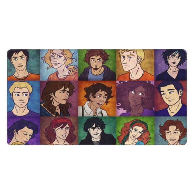 Alfombrilla de ratón Percy Jackson para juegos, alfombrilla de ratón grande, alfombrilla de ratón de goma antideslizante para trabajar, jugar, oficina, 15,8 x 29,5 pulgadas