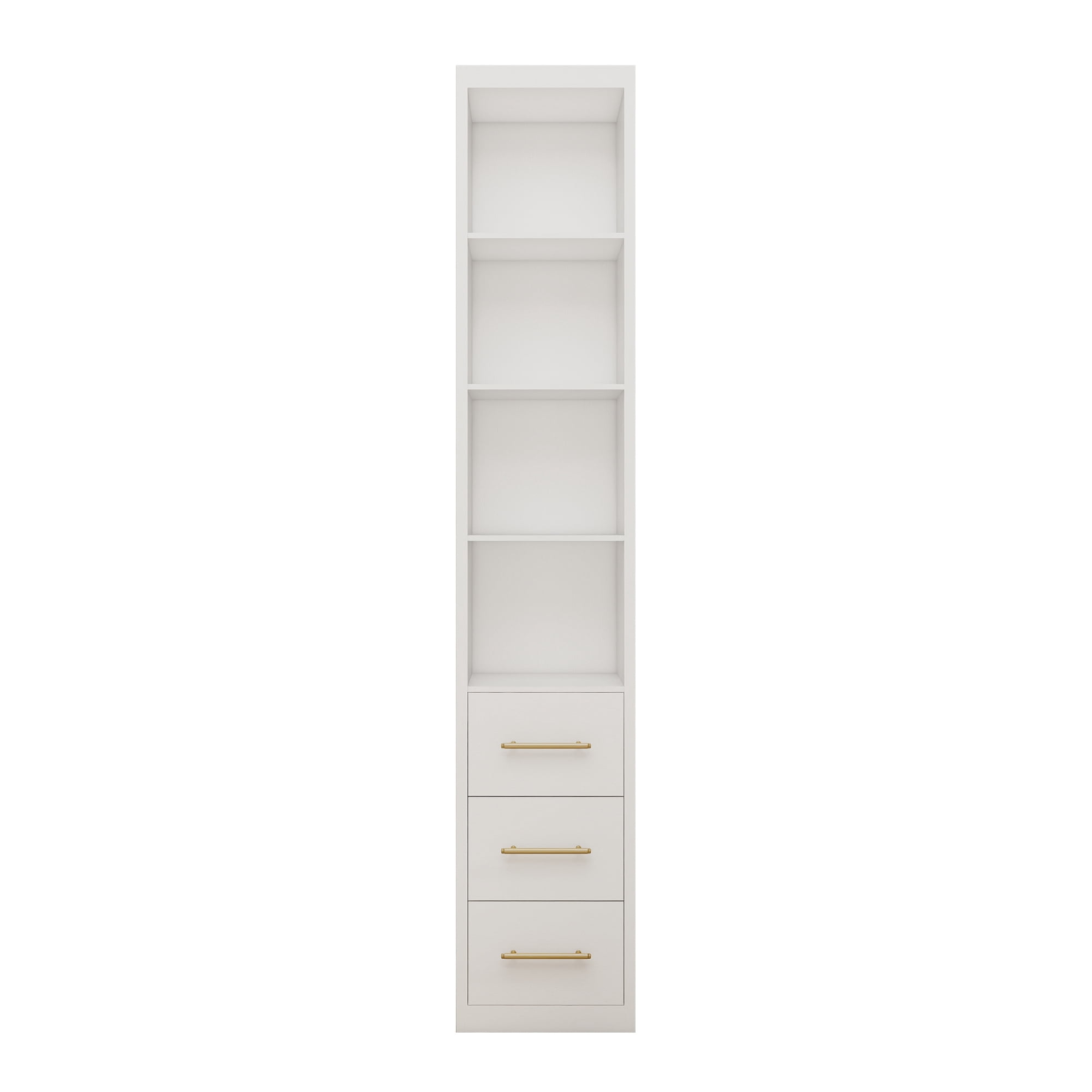 Mintazer 85.05" Tall Storage Cabinet with 4 Shelves and 3 Drawers for Bathroom Living Room Bedroom, White