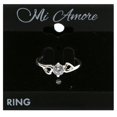 thumbnail image 2 of Mi Amore Cut-out Hearts Cubic-Zirconia Sized-Ring Silver-Tone Size 7.00, 2 of 2