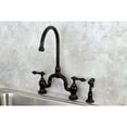 thumbnail image 2 of Kingston Brass KS7795ALBS English Country Kitchen Bridge Faucet with Brass Sprayer, Oil Rubbed Bronze, 2 of 4