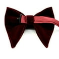 thumbnail image 6 of Mens Velvet Vintage Double Layer Pre-Tied Handmade Bow Tie Glitter Solid Color f, 6 of 17