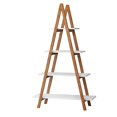 thumbnail image 6 of IVV 4-Tier Bambboo Ladder Bookcase, A-Shape Storage Display Rack with MDF Shelves, for Home Living Room Bedroom Office (Natural & White), 6 of 7