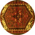 thumbnail image 1 of Ahgly Company Machine Washable Indoor Round Persian Yellow Traditional Area Rugs, 5' Round, 1 of 4