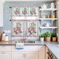 thumbnail image 6 of Kitchen Window Curtains Valance and Tier Set, Spring Easter Rabbits Egg Rod Pocket Tier Curtain Valance Set, Country Floral Green Plaid Light Filtering Cafe Curtains for Bedroom Living Room, 6 of 9