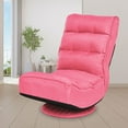 thumbnail image 4 of Costway Floor Gaming Chair Fabric 6-Position Folding Lazy Sofa 360 Degree Swivel Pink, 4 of 10