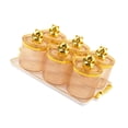thumbnail image 3 of 6 cuadrículas de jarras de especias de cocina, recipiente de condición, decoración de la boda frascos de fruta seca multipropósito con tapa para boda Ámbar, 3 of 8