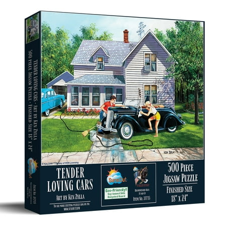 SUNSOUT INC - Tender Loving Cars - 500 pc Jigsaw Puzzle by Artist: Ken Zylla - Finished Size 19" x 19" - MPN# 37735