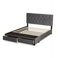 thumbnail image 6 of Baxton Studio Caronia Modern and Contemporary Grey Velvet Fabric Upholstered 2-Drawer King Size Platform Storage Bed, 6 of 7