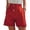 Rouge, variante sur Iyufng Shorts en Lin pour Femmes Décontractés à Jambe Grand à Enfiler avec Boutons Taille Haute Shorts de Plage Vacances Été avec Poches