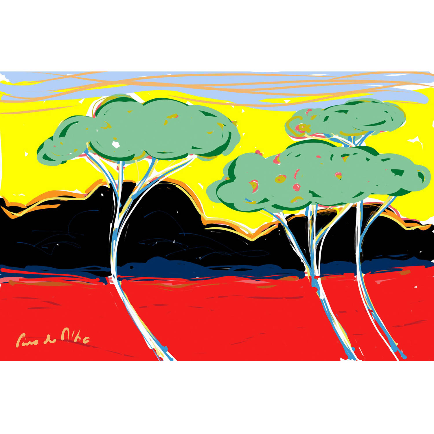 Marmont Hill "Juan Les Pins 1" by Arthur Pina Painting Print on Wrapped Canvas