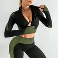 thumbnail image 6 of Elainilye Fashion Gym Pants Women Wearing Quick Drying Hollowed Out Gradient Tummy Control Workout Running Yoga Pants,Green, 6 of 8