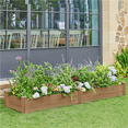thumbnail image 4 of Renwick Divisible Planter Box for Home Vegetable Flower, 95″ L x 25″ W x 11″ H, Dark Brown, 4 of 9