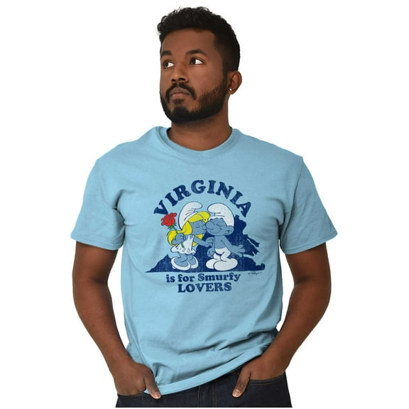 Virginia is for Lovers VA Cute Smurfs Men's Graphic T Shirt Tees Brisco Brands S