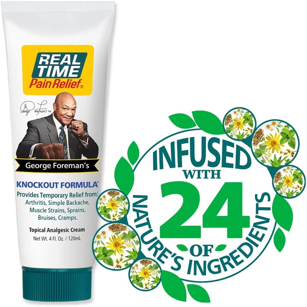 Real Time Pain Relief George Foreman's Knockout Formula, Topical Pain Relief, 4 oz Tube