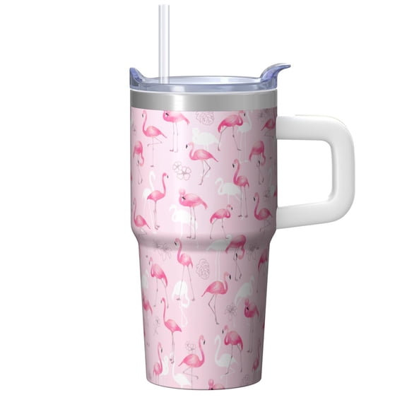 20OZ Flamingo Lover Tumbler with Handle Leak Proof Coffee Mug Great Gifts for Women Suitable for Birthday Christmas Holidays Office Work Travel