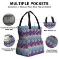 thumbnail image 3 of Pioneer Flower Floral Print Pattern Drawstring Lunch Bag Women - Drawstring Lunch Bag Insulated for Work Office - Stain-Resistant Large Lunchbags for Women with Multi-Pockets, 3 of 6