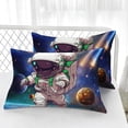 thumbnail image 3 of Kids Cartoon Astronaut Fitted Sheet Set Twin,Galaxy Planets Bed Sheet Set for Boys Girls,Space Theme Cute Astronaut Fitted Sheet with 2 Pillowcases,3Pcs, 3 of 8