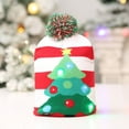 thumbnail image 3 of LED Knitted Christmas Hat with Festive Tree Pattern and Striped, Holiday Light-Up Beanie with for Adults, Warm Winter Christmas Decoration Hat for Party and Celebrations,multicolor, 3 of 6