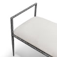thumbnail image 6 of Lalia Modern Upholstered 59-inch Hammered Metal Accent Bench, Gunmetal, 6 of 13