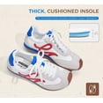 thumbnail image 5 of LUCKY STEP Womens Retro Thin Sole Sneakers Lightweight Wide Toe Box Casual Shoes,White&Red, 5 of 11