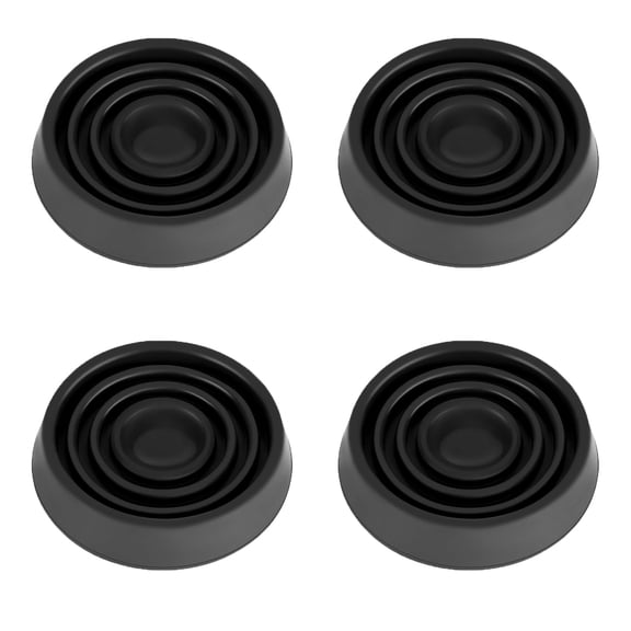 2X2 Round Rubber Caster Cups, Non Slip Furniture Pads, Anti-Slip Gripper, Anti Skid Furniture Feet, Anti Slide Floor Protector for Bed Couch Table Chair Stoppers - (Black, 4 Pack)